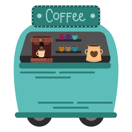 coffee street truckのイラスト素材