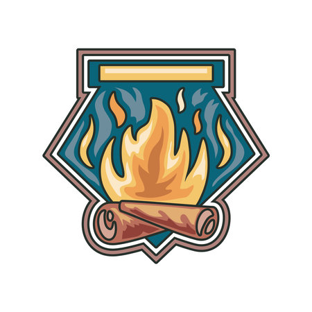 campfire adventure badgeのイラスト素材