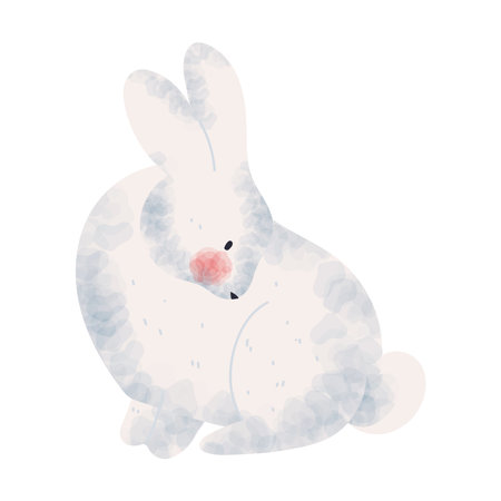 rabbit winter animalのイラスト素材