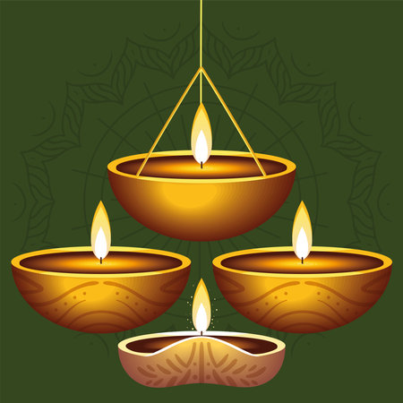 Diwali hanging lampsのイラスト素材