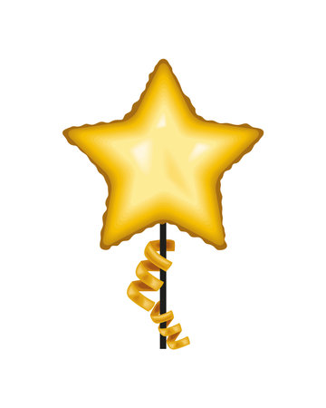 gold star balloonのイラスト素材