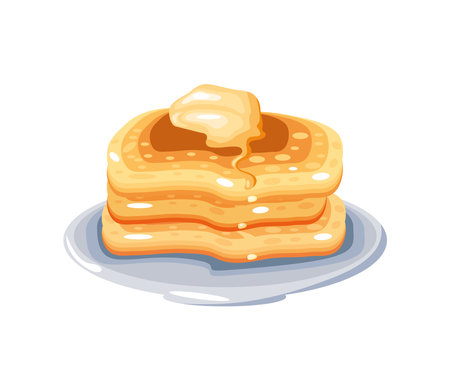 pancakes with butterのイラスト素材