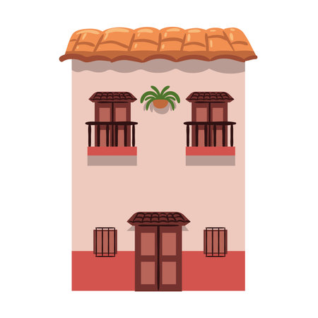 colombian traditional houseのイラスト素材