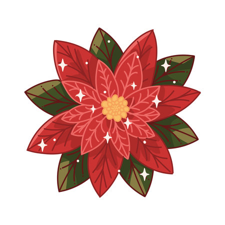 flower poinsettia decorationのイラスト素材