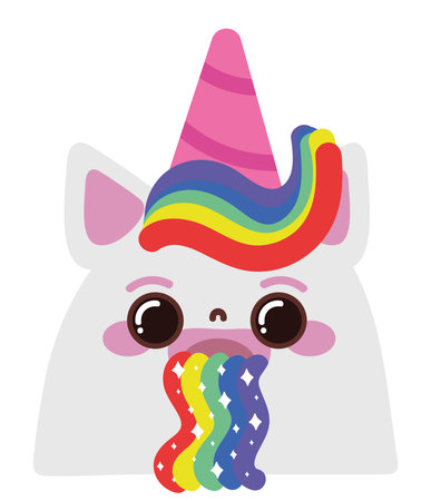 kawaii unicorn characterのイラスト素材