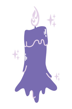purple candle esotericのイラスト素材