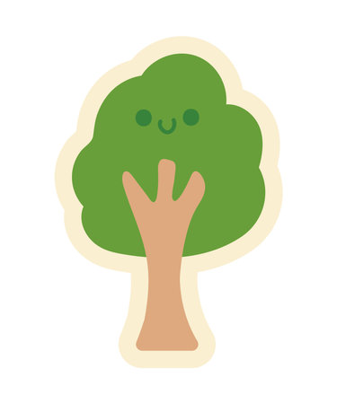ecology tree badgeのイラスト素材