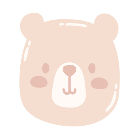 cute bear face cartoonのイラスト素材