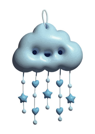 hanging cloud toyのイラスト素材