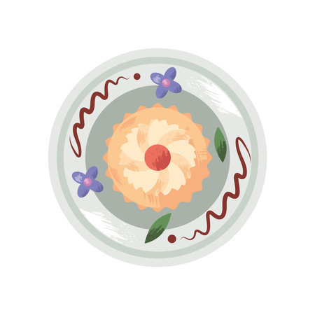 pastry food platingのイラスト素材