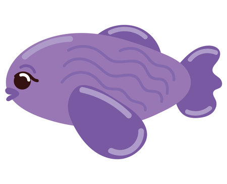 purple fish iconのイラスト素材