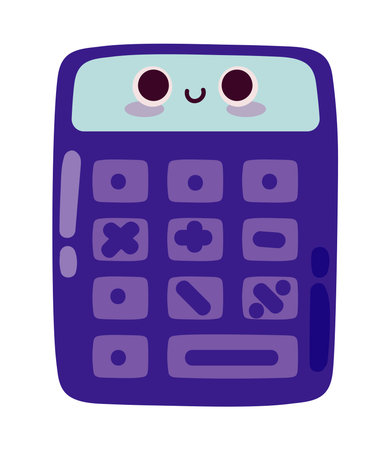 calculator cute schoolのイラスト素材
