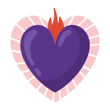 heart flame decorationのイラスト素材