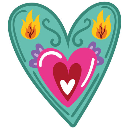 heart fire loveのイラスト素材
