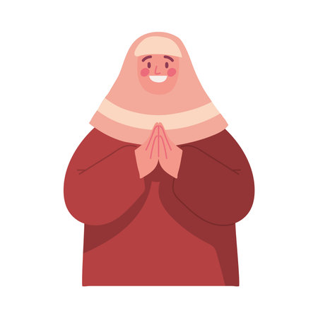 praying arab womanのイラスト素材