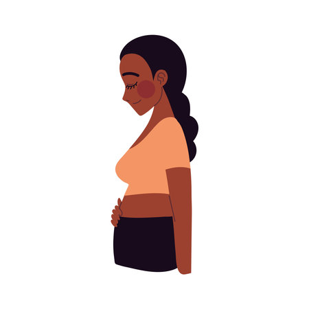 pregnant woman portraitのイラスト素材