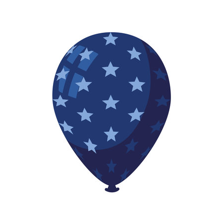 blue balloon with starsのイラスト素材