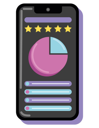 phone analyzing marketingのイラスト素材