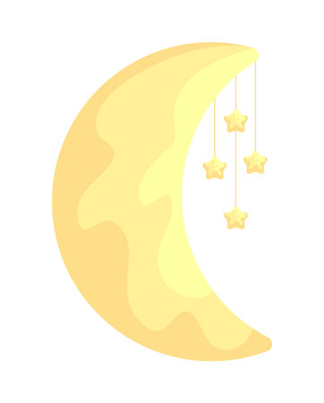 moon and hang starsのイラスト素材