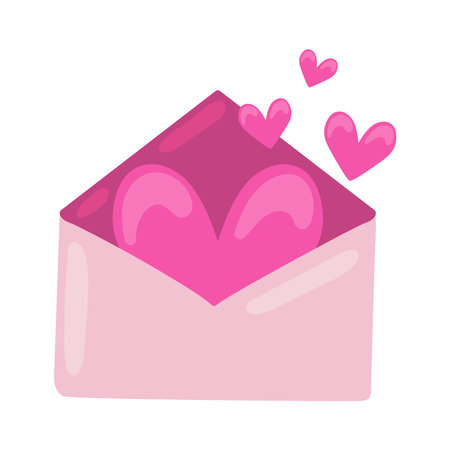 envelope valentines dayのイラスト素材