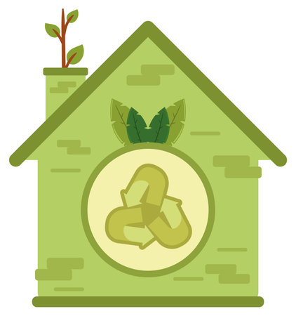 ecology home iconのイラスト素材