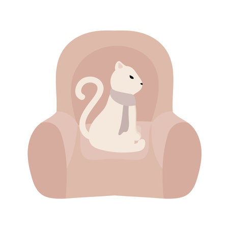 cute cat on armchairのイラスト素材