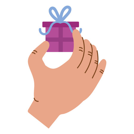 hand with giftのイラスト素材