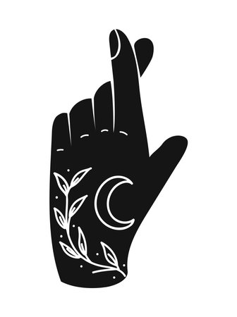 hand esoteric colorlessのイラスト素材