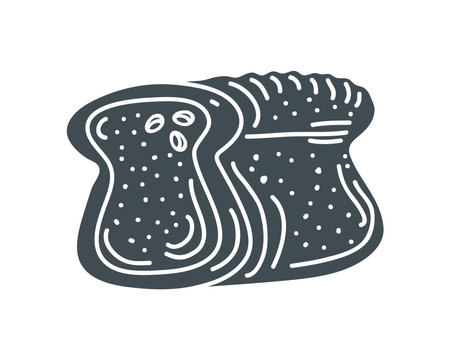 wheat bread bakery iconのイラスト素材