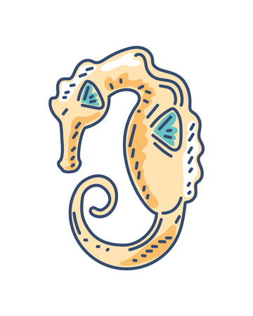 sea horse underseaのイラスト素材