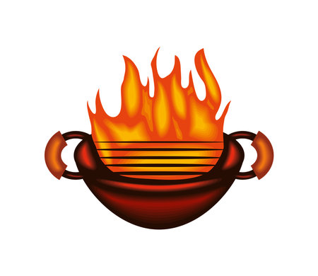 hot grill flameのイラスト素材