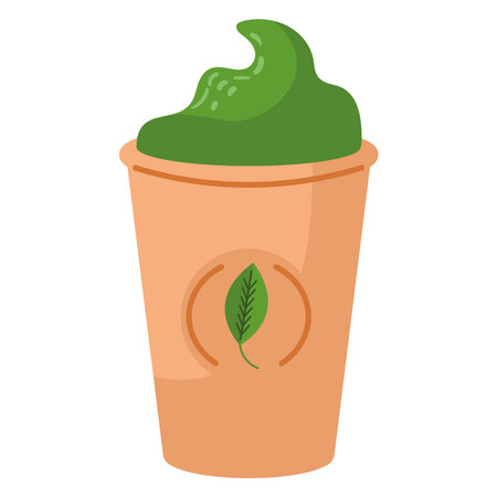 smoothie cup matcha iconのイラスト素材