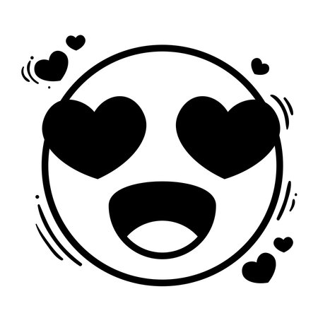emoticon love doodleのイラスト素材