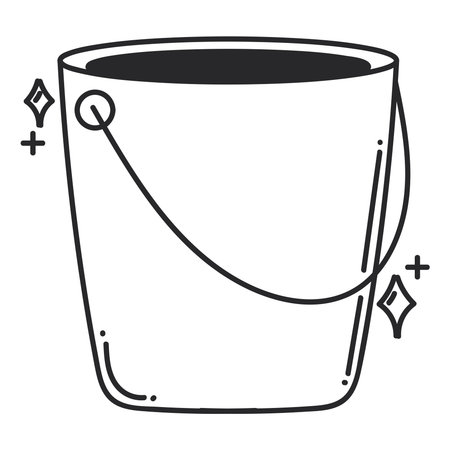bucket cleaning toolのイラスト素材