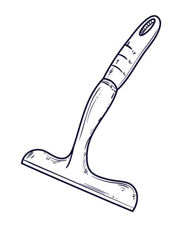 squeegee for cleaning doodleのイラスト素材