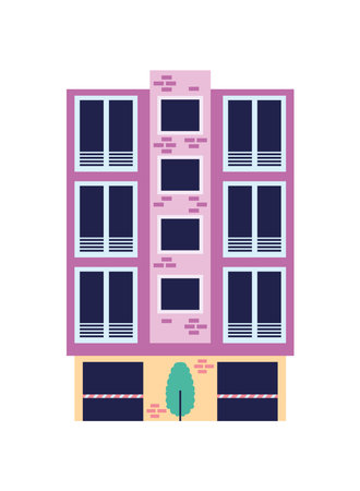 front building flatのイラスト素材