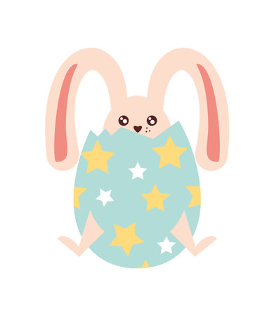 easter rabbit in eggのイラスト素材