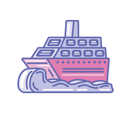 cruise boat iconのイラスト素材