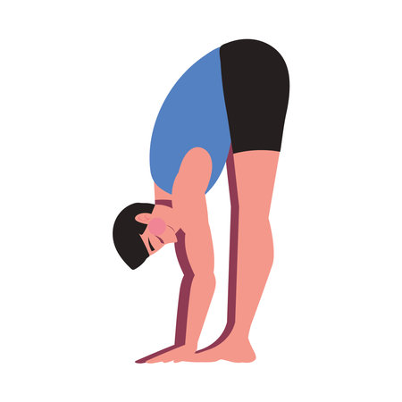 man making yogaのイラスト素材