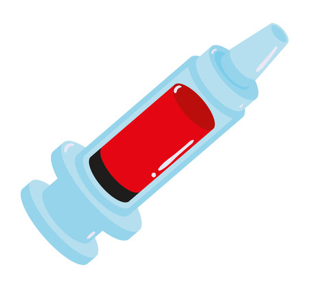 syringe with bloodのイラスト素材