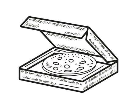 pizza in box iconのイラスト素材