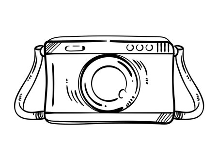 camera doodle iconのイラスト素材