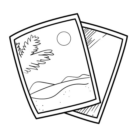 pictures landscape doodleのイラスト素材