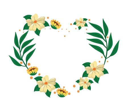 flowers and leavesのイラスト素材