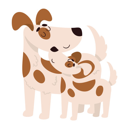 mothers day, mom dog and sonのイラスト素材