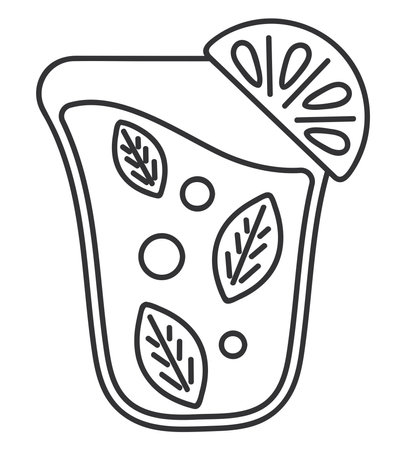 cocktail with lemonのイラスト素材
