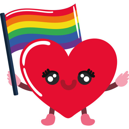 heart with LGBTQ flagのイラスト素材