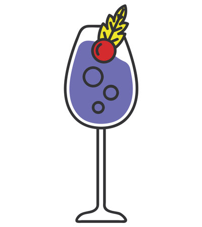 cocktail with cherryのイラスト素材