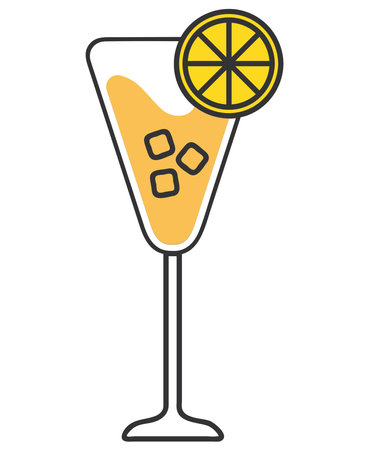 cocktail with ice cubesのイラスト素材