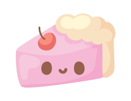 cake kawaii foodのイラスト素材